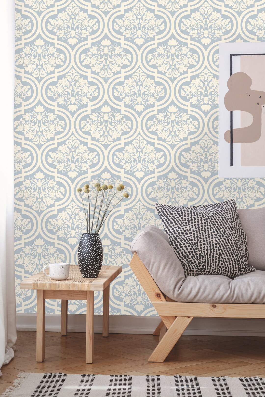 Removable Wallpaper Victorian Style Peel and Stick Geometric Mural Self