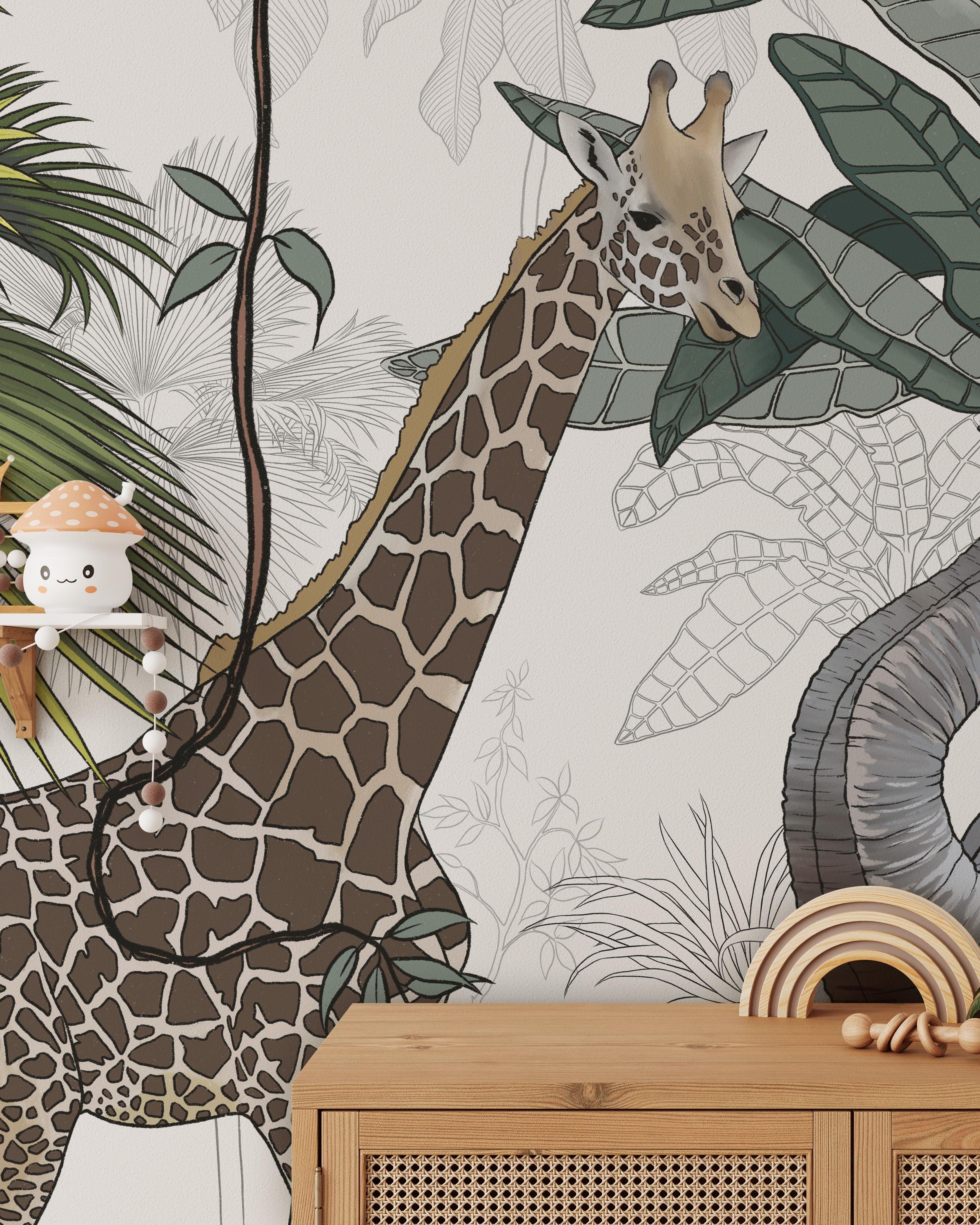 Kids Safari Animals Wallpaper | Peel and Stick Removable Africa Jungle ...