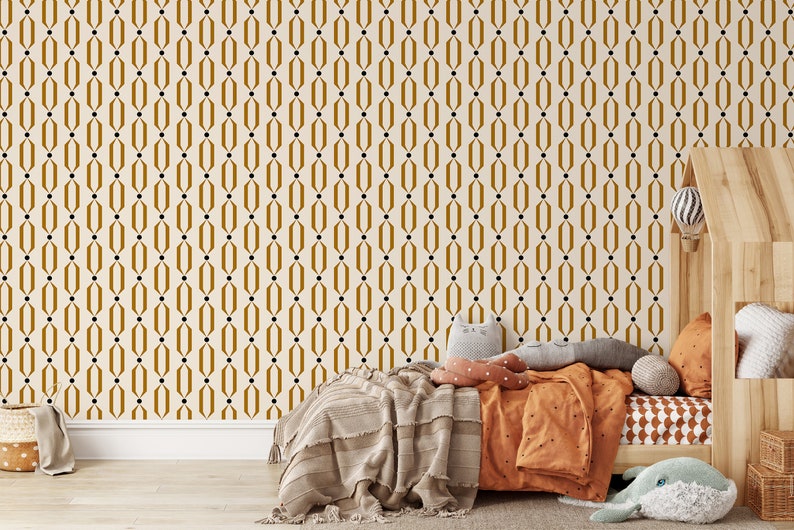 Abstract Chain Peel and Stick Wallpaper Removable Self Adhesive Geometrical Pattern Modern Elegant Wallpaper Eco Friendly image 3