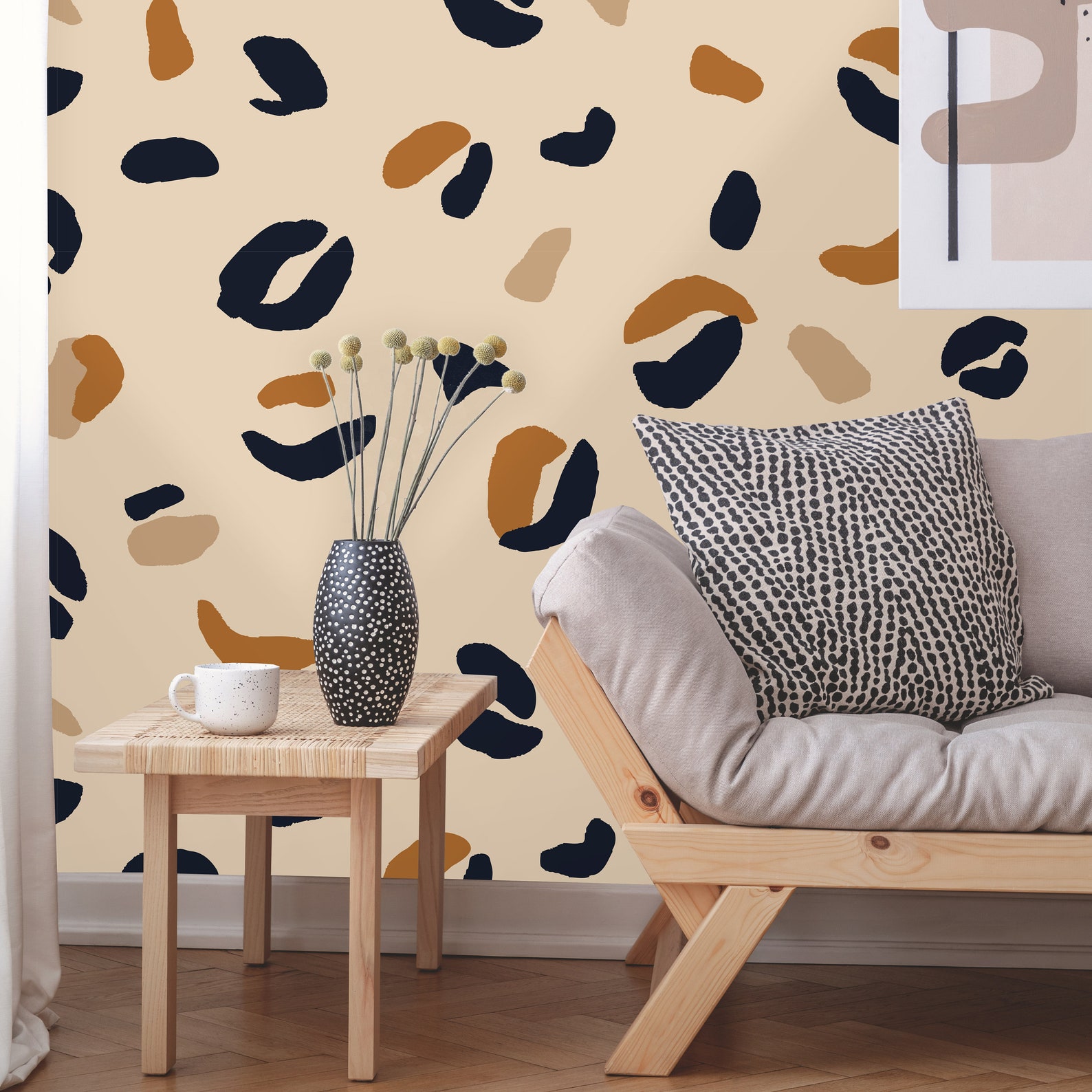 Modern Leopard Peel and Stick Wallpaper Removable Minimalist Etsy