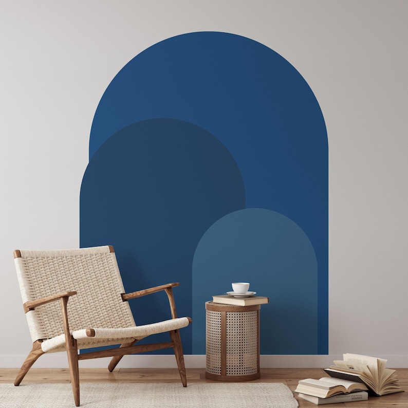 Navy Blue Modern Arch Wall Decal | Peel and Stick Arch Wall Sticker ...