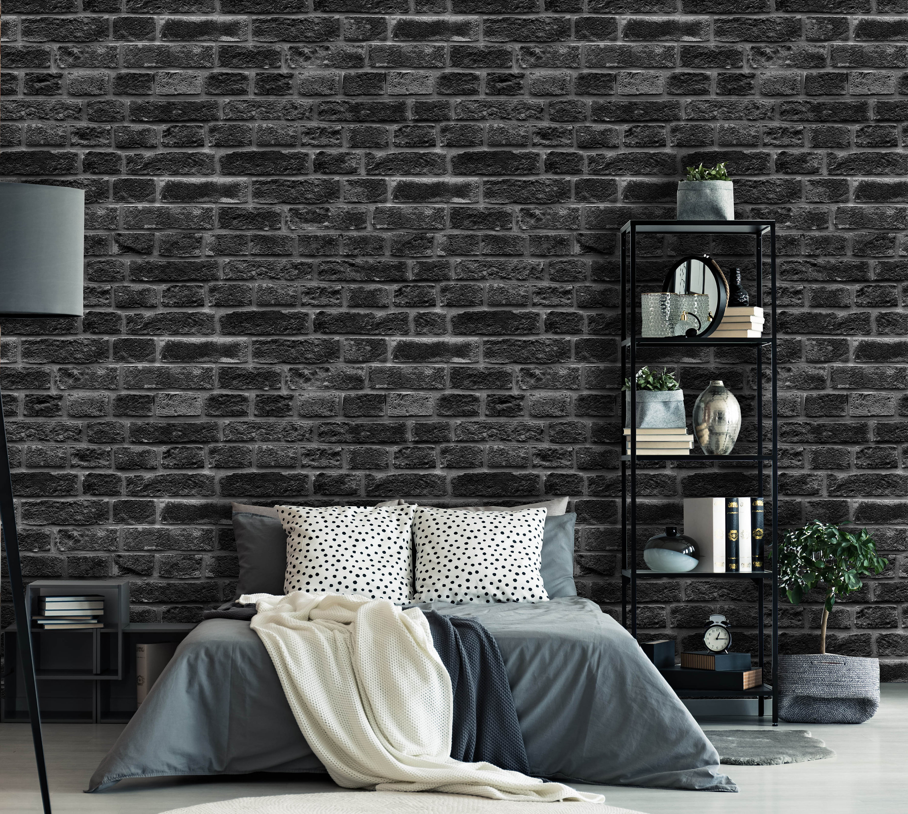 Gray Brick Wallpaper Mural  Hovia