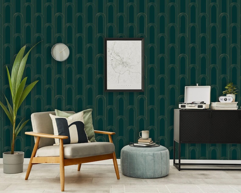 Geometric Art Deco Peel and Stick Wallpaper | Removable Self Adhesive ...
