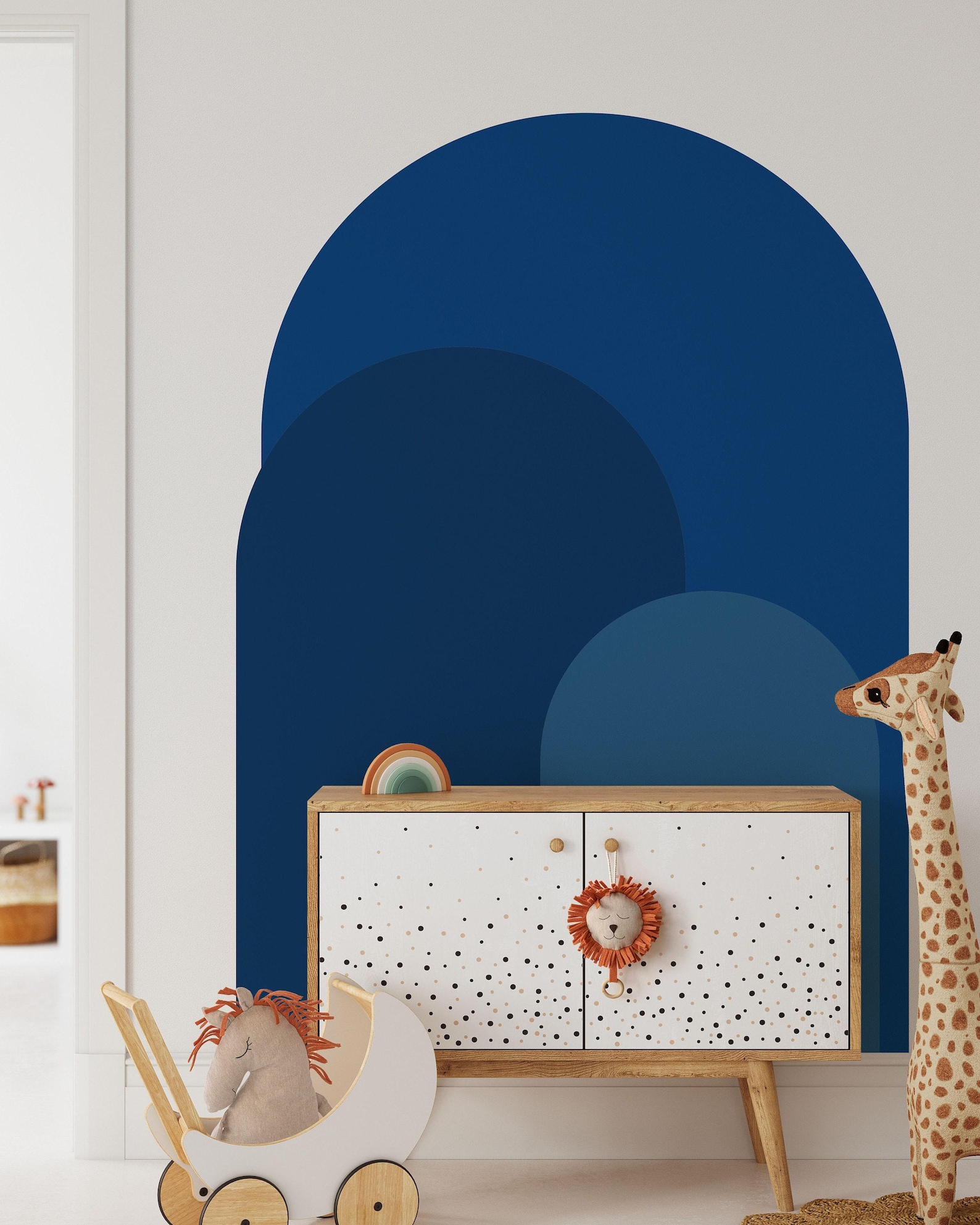 Navy Blue Modern Arch Wall Decal | Peel and Stick Arch Wall Sticker ...