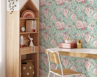 Beautiful Floral Peel and Stick Wallpaper | Removable Botanical Garden Mural | Vintage Self Adhesive or Pre-Pasted | Eco Friendly