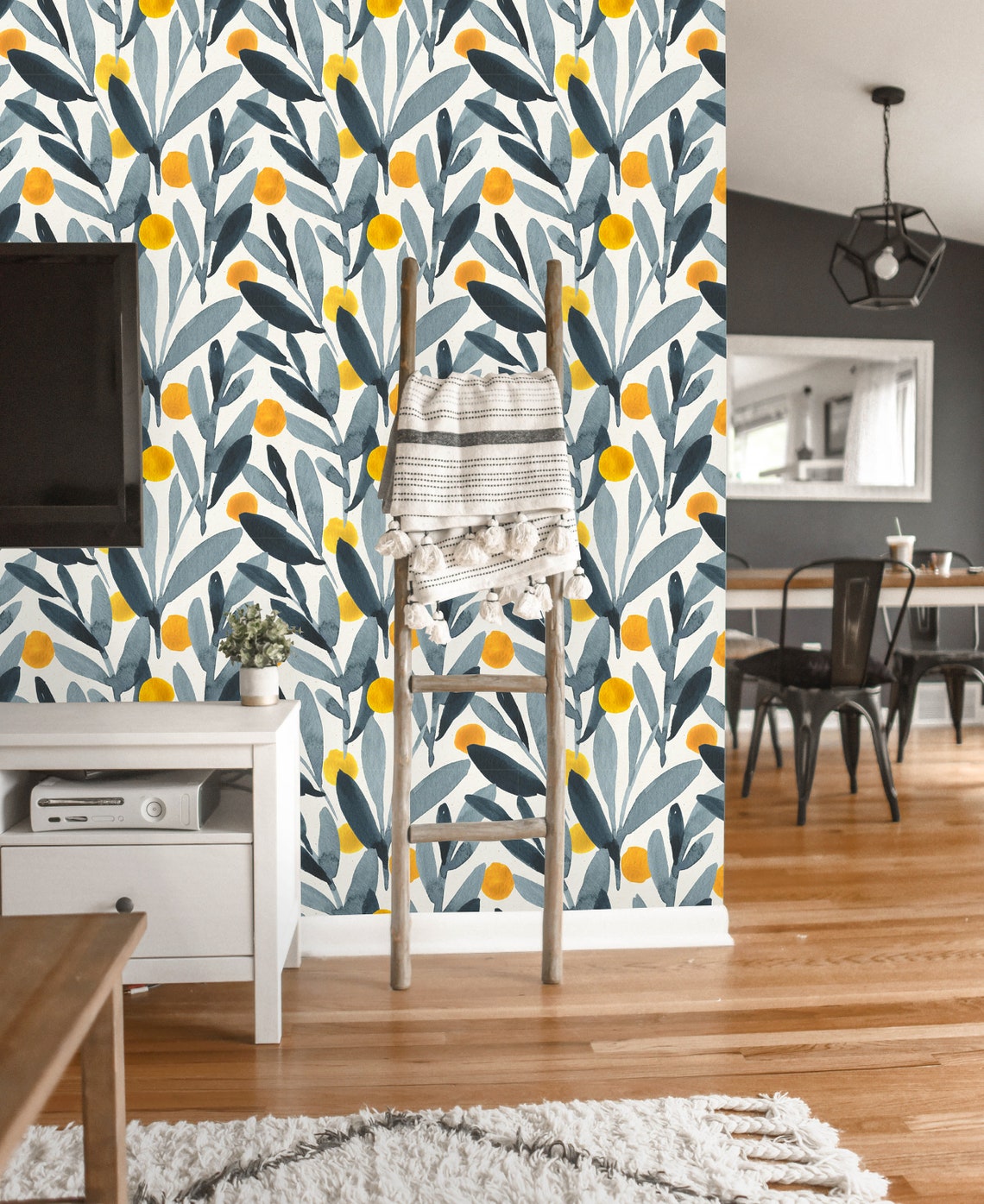 Removable Wallpaper Peel and Stick Leaves Wallpaper Self Etsy Canada