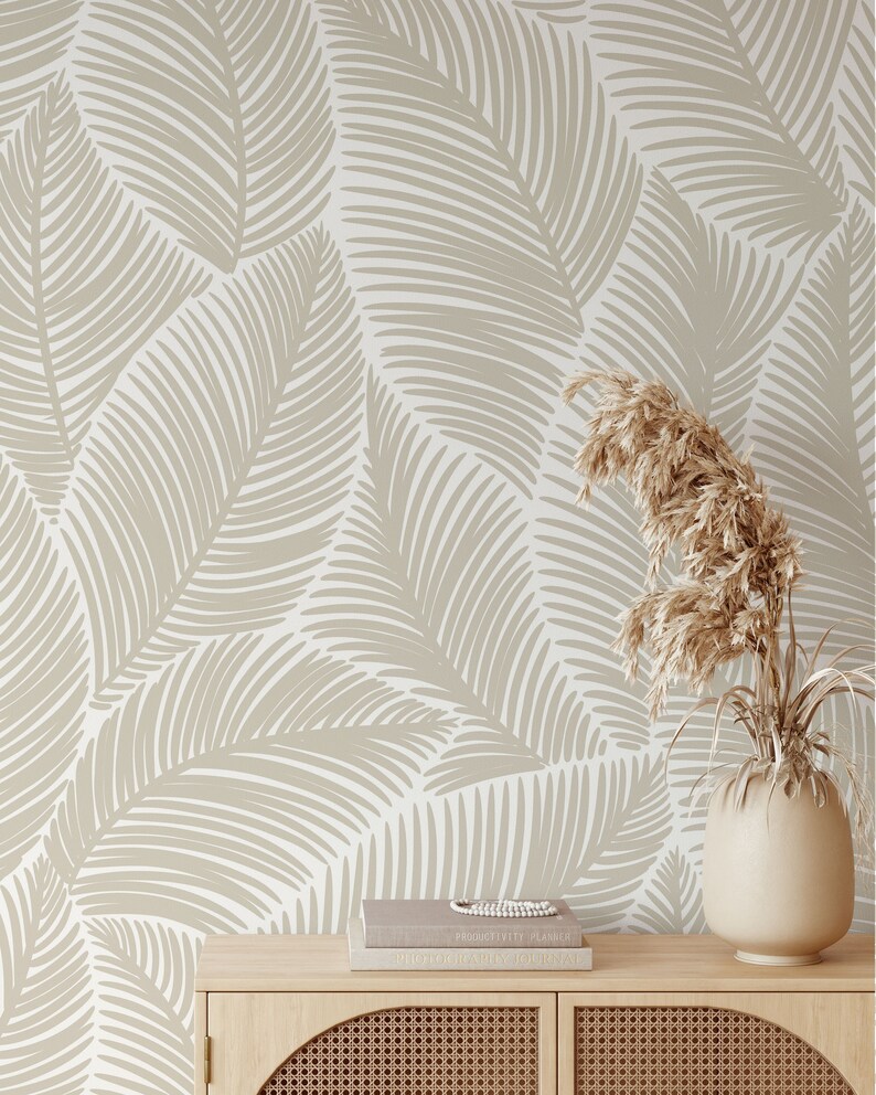 Minimalistic Leaves Wallpaper Removable Self Adhesive Floral - Etsy