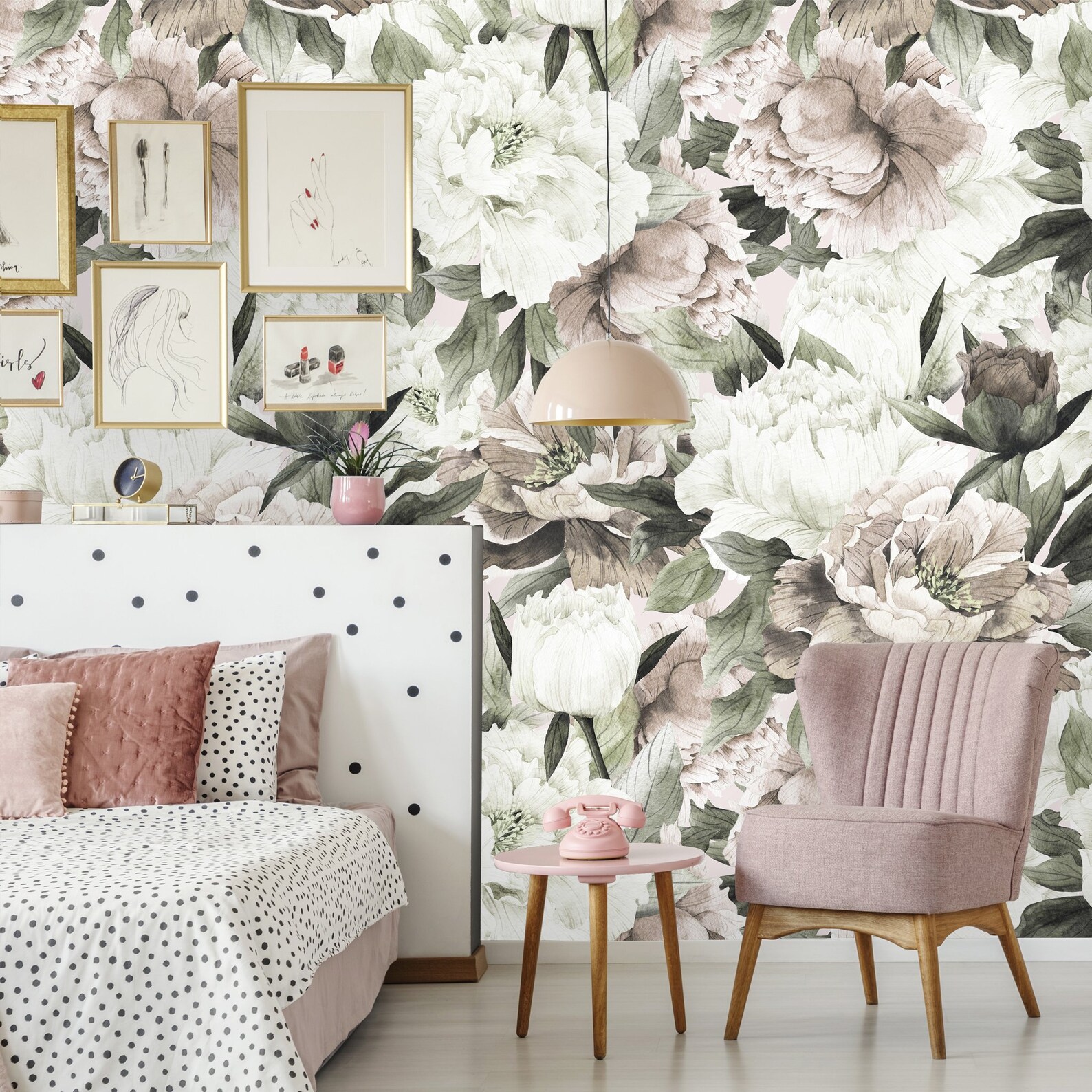 Vintage Roses and Peonies Peel and Stick Wallpaper Removable - Etsy