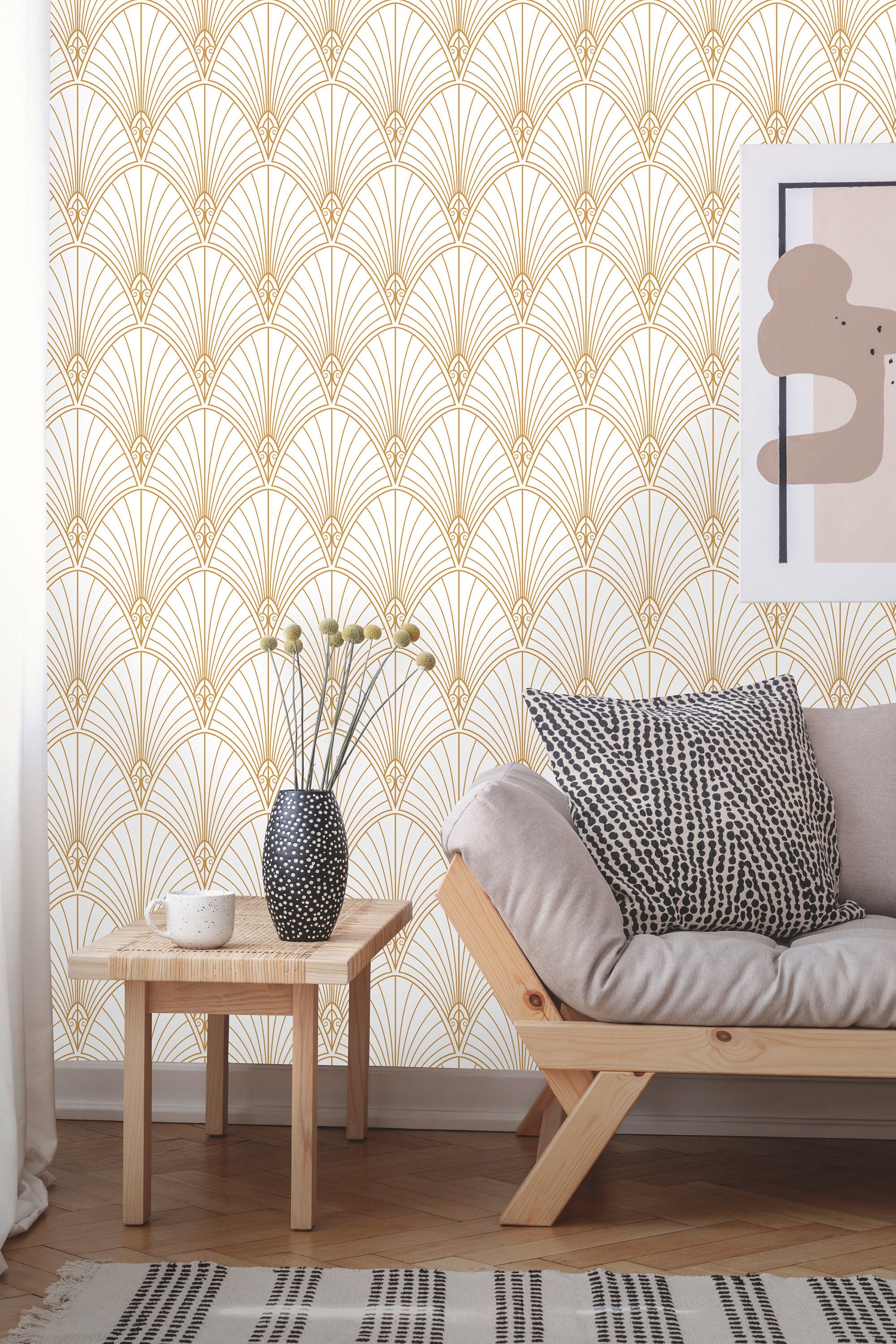 Buy Peel and Stick Wallpaper With Vintage Pattern Retro Wallpaper Online in  India  Etsy