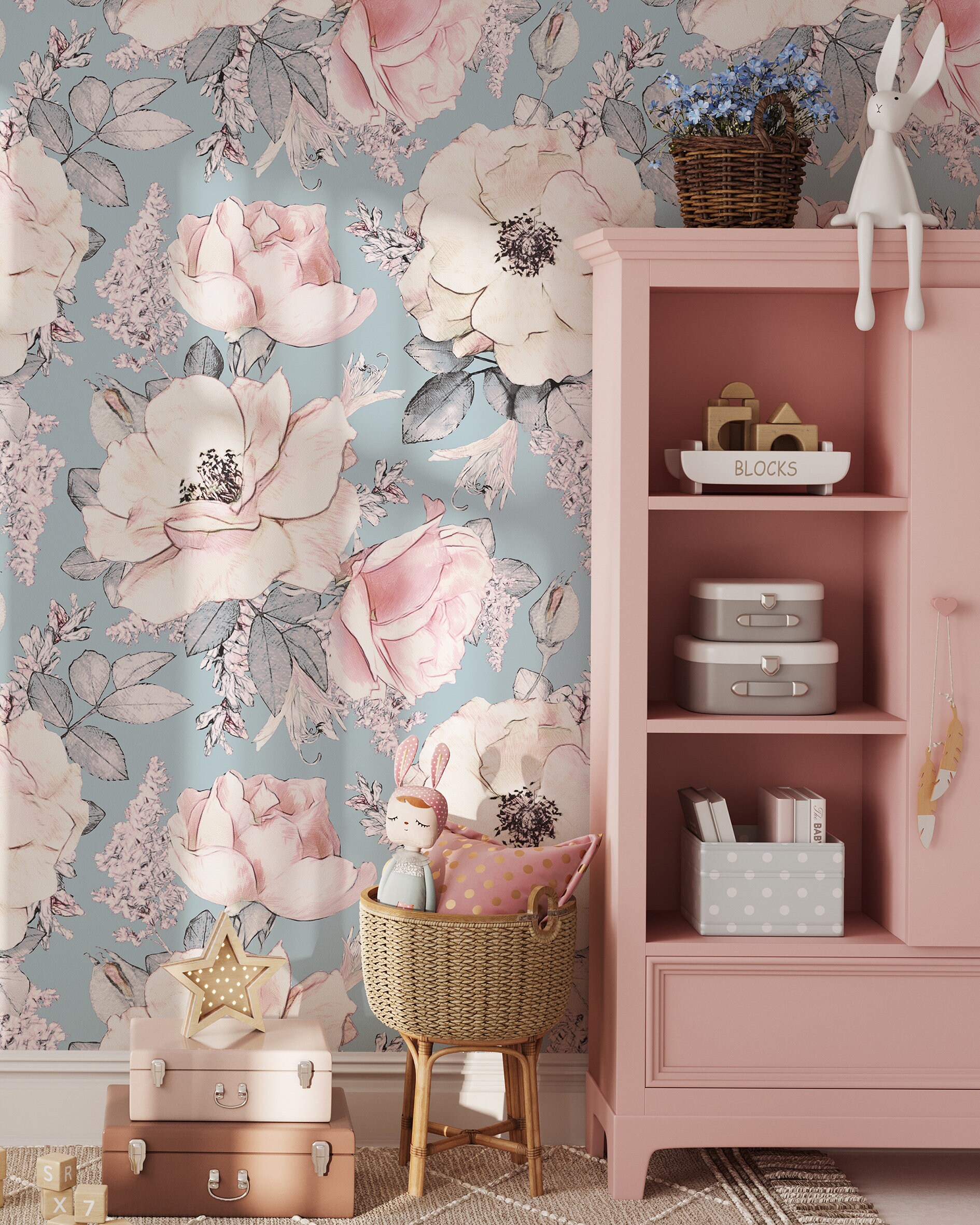 Wallpaper Border Simplemuji Self Adhesive 5 Meters Green Peony 3D Peel And Room Boarders