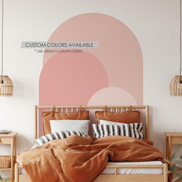 Blush Modern Arch Wall Decal | Peel and Stick Arch Wall Sticker | Removable Self Adhesive Boho Mural | Headboard Sticker