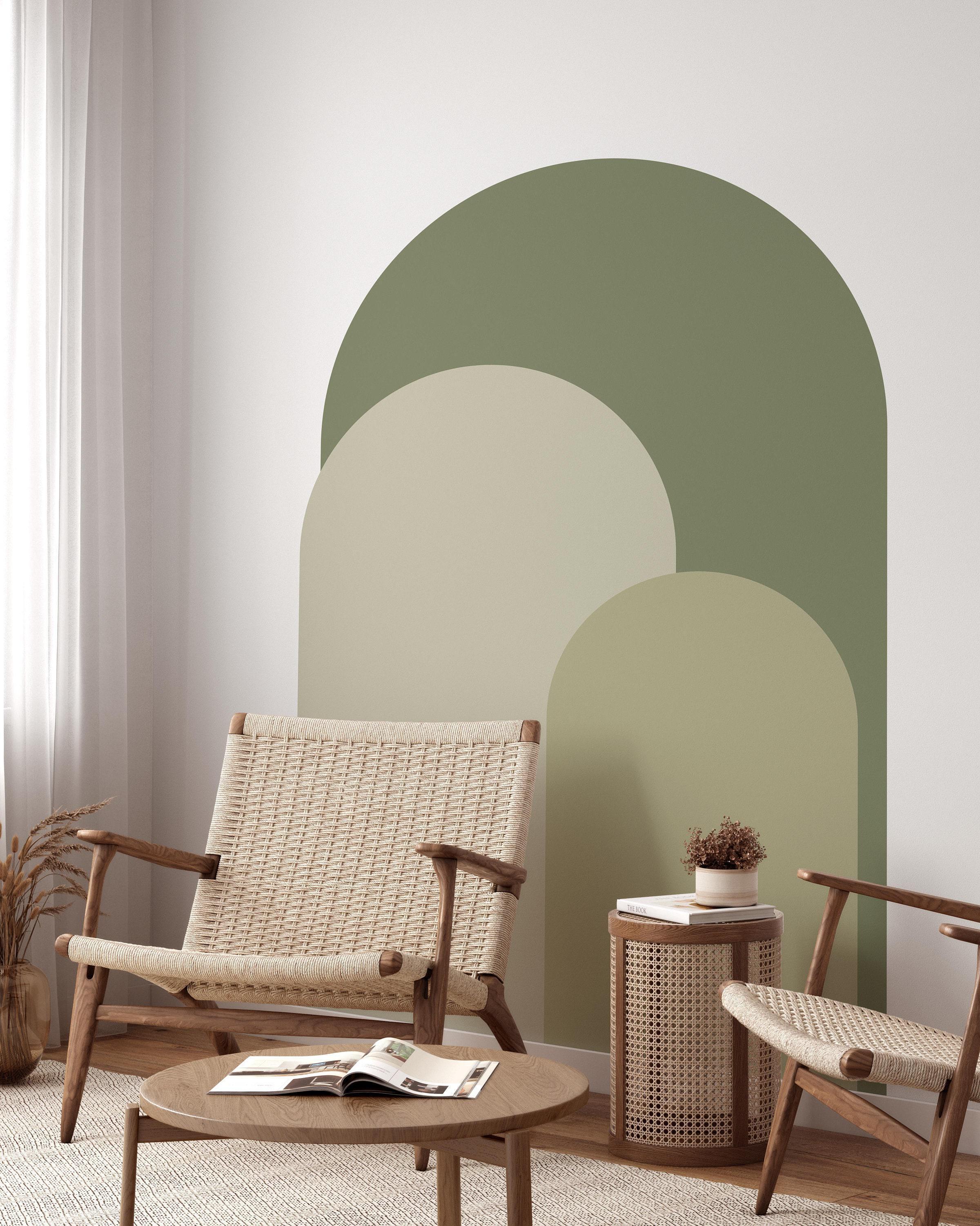 Olive Green Modern Arch Wall Decal | Peel and Stick Arch Wall Sticker ...
