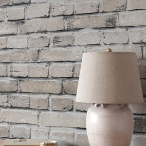 Gray Brick Wallpaper | Removable Brick Wall Mural | Realistic 3D Brick Self Adhesive or Pre-Pasted Wallpaper | Eco Friendly