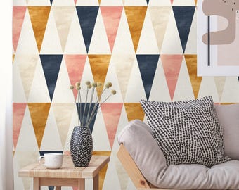 Papel pintado removible, mural de pared autoadhesivo, papel pintado despegable y pegable, papel pintado geométrico
