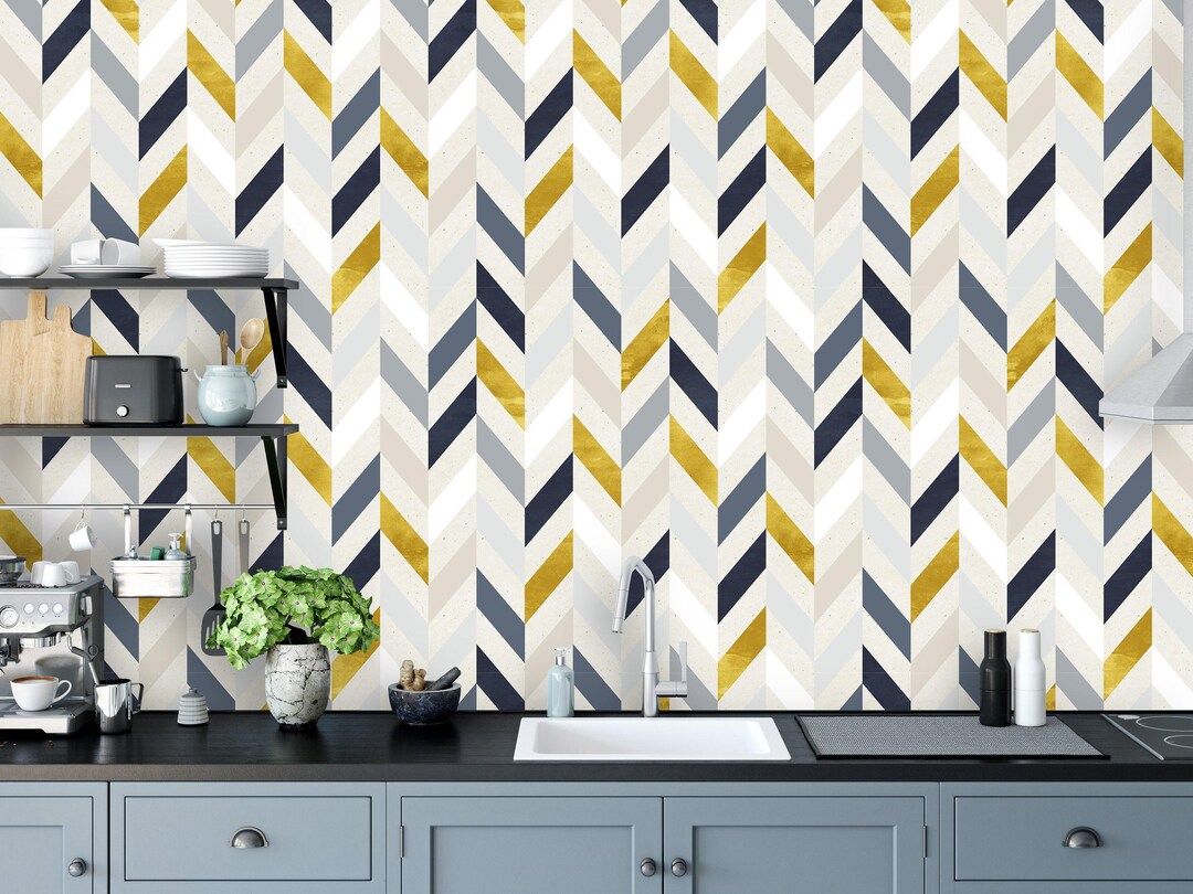 Removable Wallpaper | Peel and Stick Geometric Mural | Self Adhesive ...