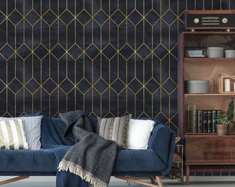 Art Deco Peel And Stick Wallpaper Removable Vintage Etsy