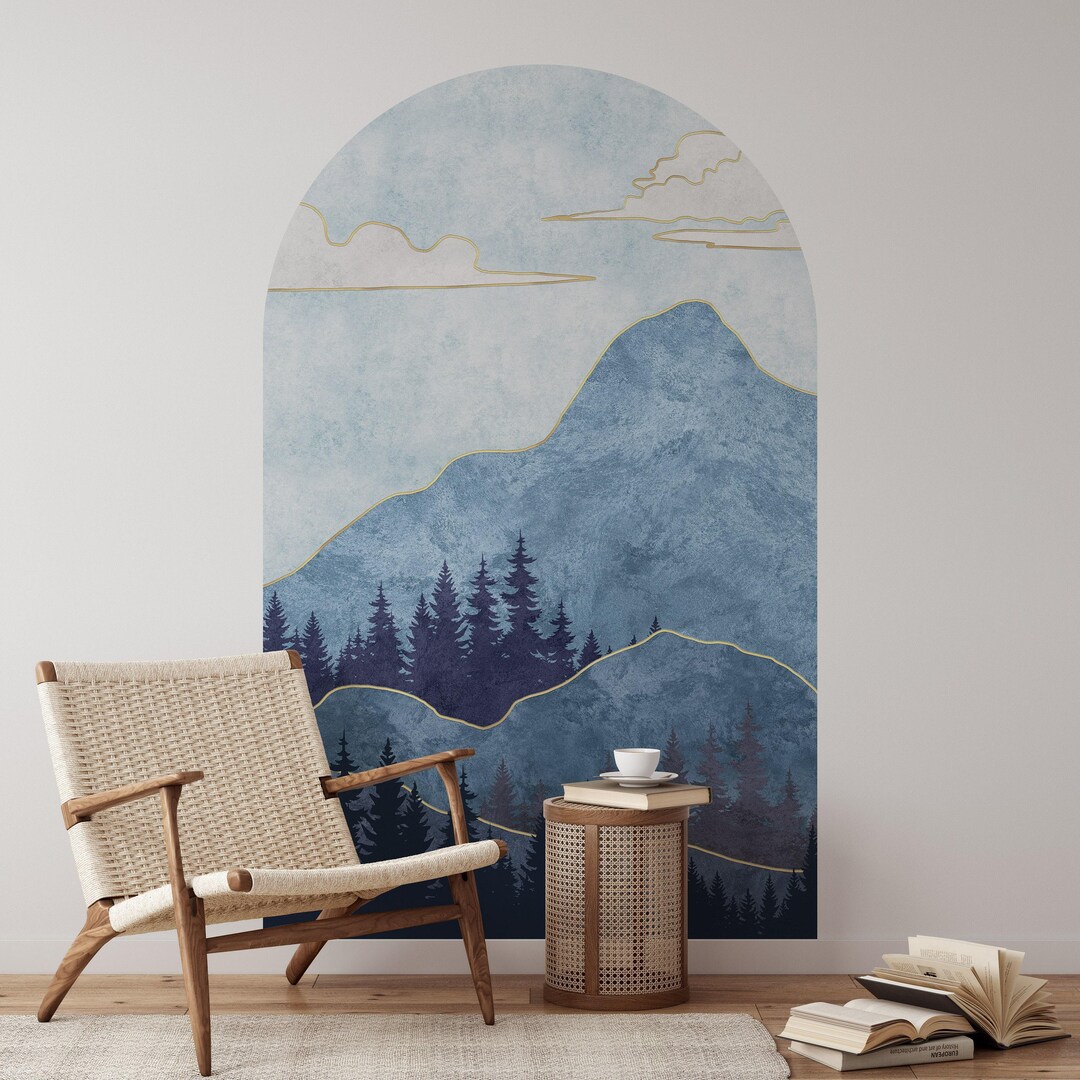 Blue Mountans Arch Wall Decal | Peel and Stick Modern Arch Wall Sticker ...