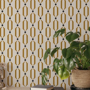 Abstract Chain Peel and Stick Wallpaper Removable Self Adhesive Geometrical Pattern Modern Elegant Wallpaper Eco Friendly image 4
