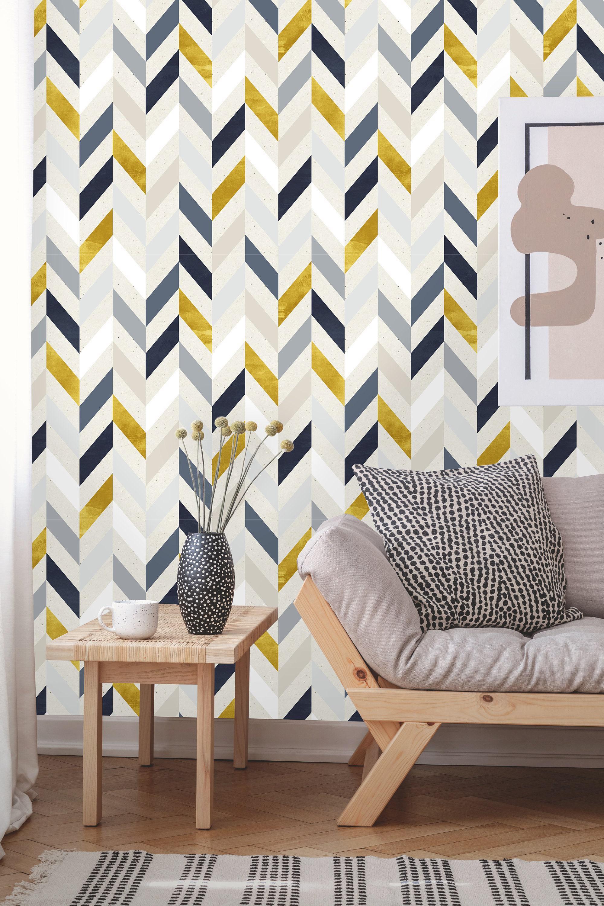Removable Wallpaper | Peel and Stick Geometric Mural | Self Adhesive ...