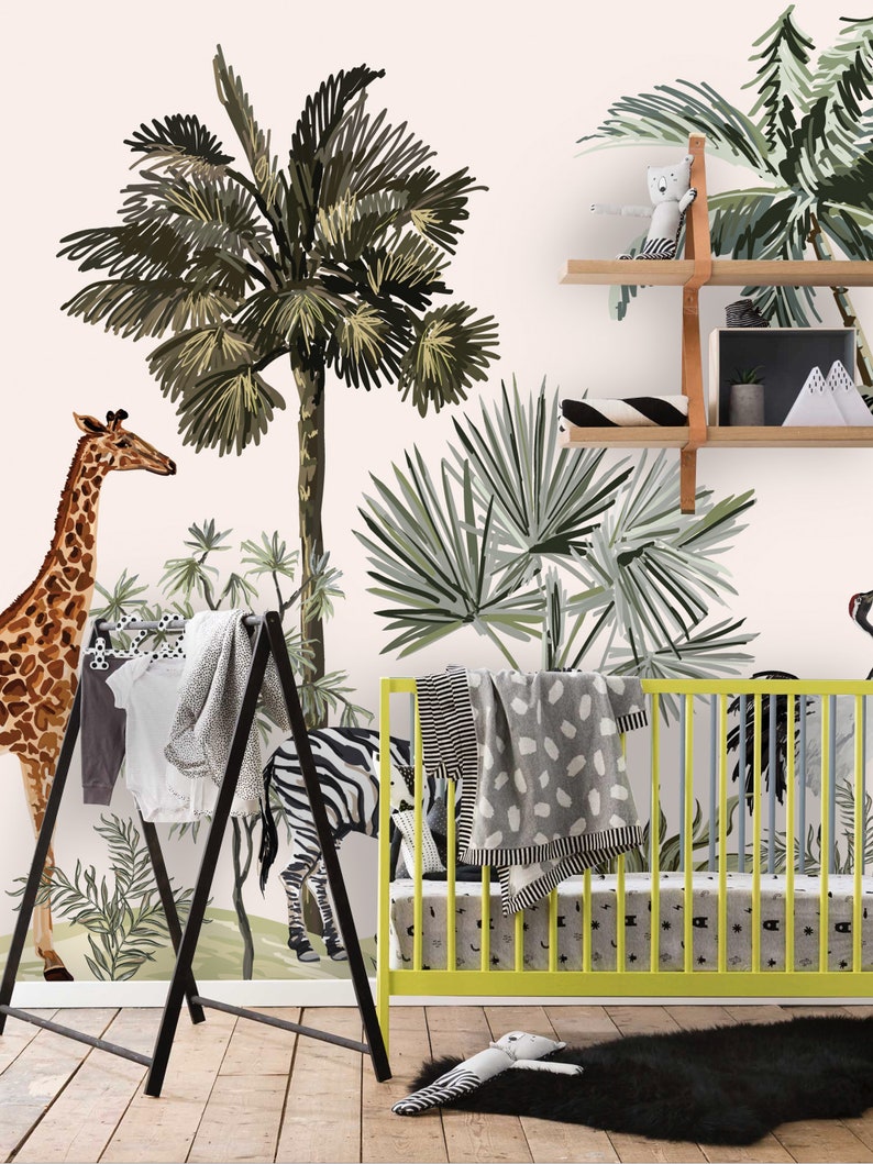 Removable Wallpaper Peel and Stick Jungle Wallpaper Self Etsy