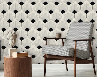 Retro Art Peel and Stick Wallpaper | Removable Self Adhesive Light Beige Floral Pattern | Boho Wallpaper | Eco Friendly