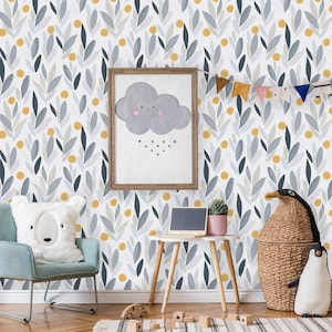 Spring Floral Peel and Stick Wallpaper | Removable Watercolor Mural | Self Adhesive or Pre-Pasted Wallpaper | Eco Friendly
