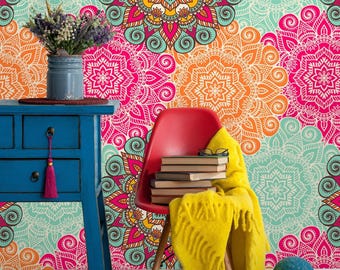 Removable Wallpaper, Self-Adhesive Wall Mural, Peel and Stick Vintage Wallpaper, Geometric Wallpaper
