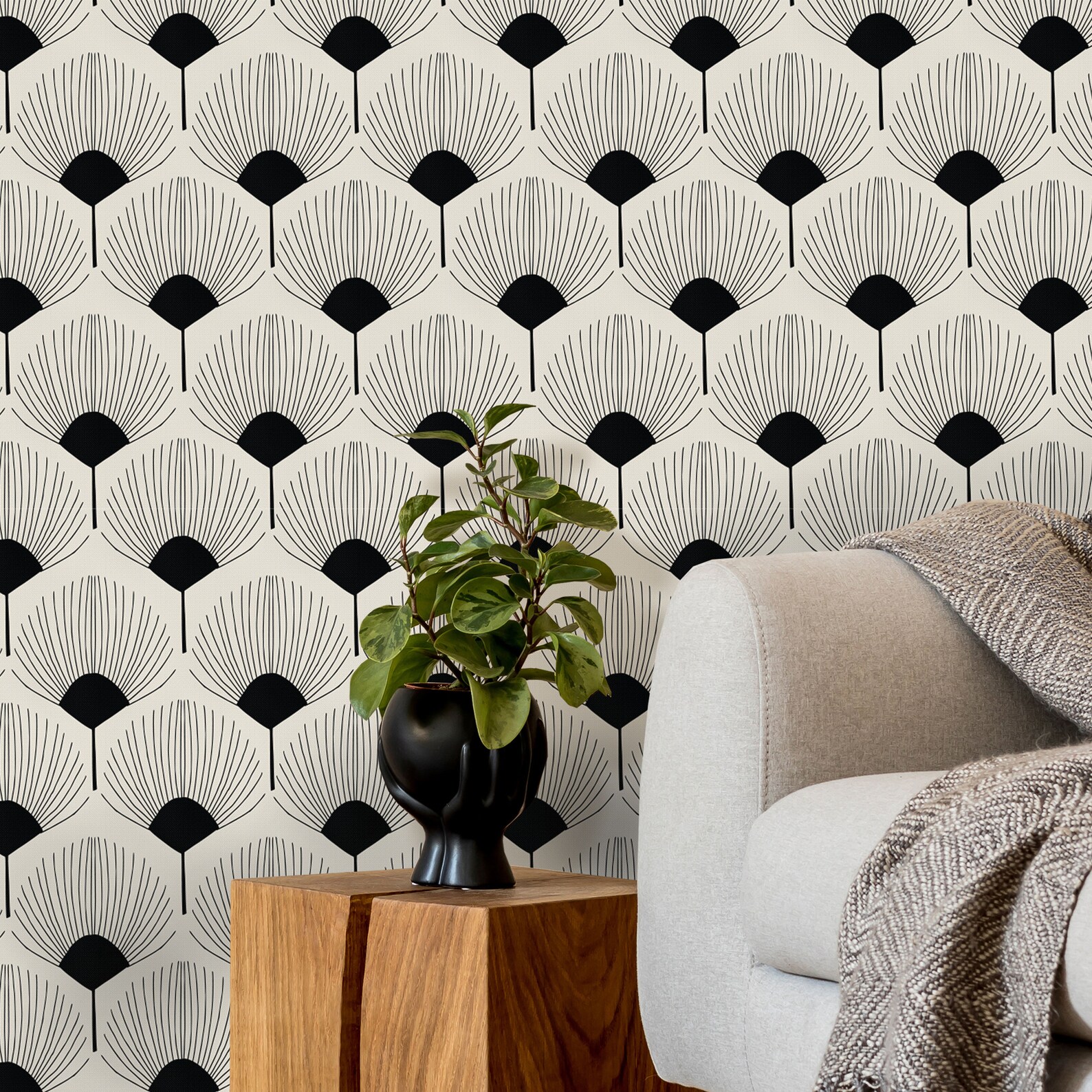 Retro Art Peel and Stick Wallpaper Removable Self Adhesive Light Beige