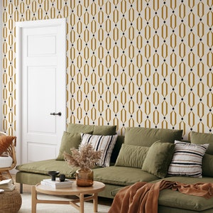 Abstract Chain Peel and Stick Wallpaper Removable Self Adhesive Geometrical Pattern Modern Elegant Wallpaper Eco Friendly image 5