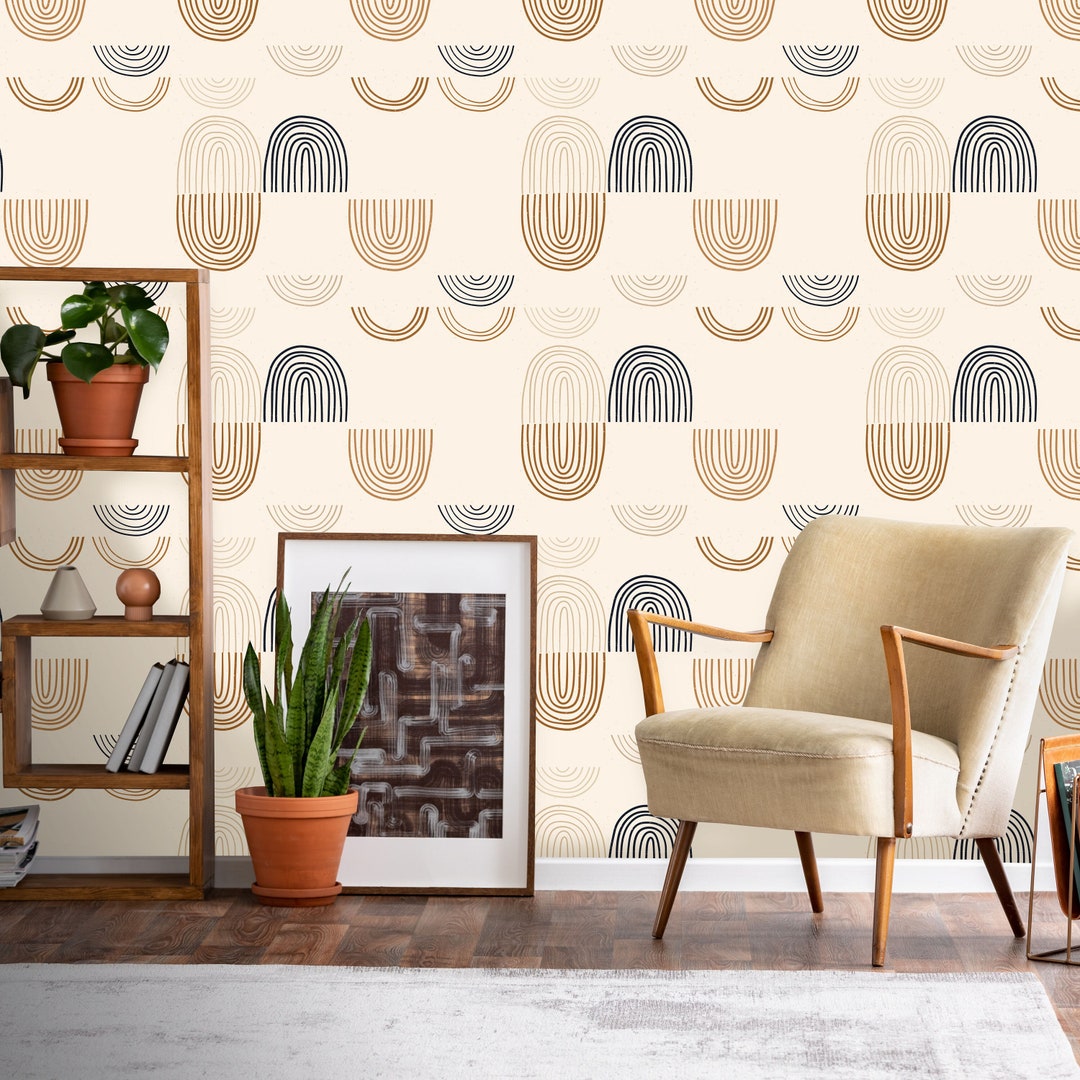 Trendy Rainbow Peel and Stick Wallpaper Modern Minimalist Removable