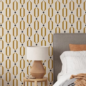 Abstract Chain Peel and Stick Wallpaper | Removable Self Adhesive Geometrical Pattern | Modern Elegant Wallpaper | Eco Friendly