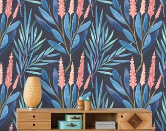 Removable Wallpaper | Peel and Stick Floral Pattern | Flower  Wallpaper | Adhesive Wallpaper