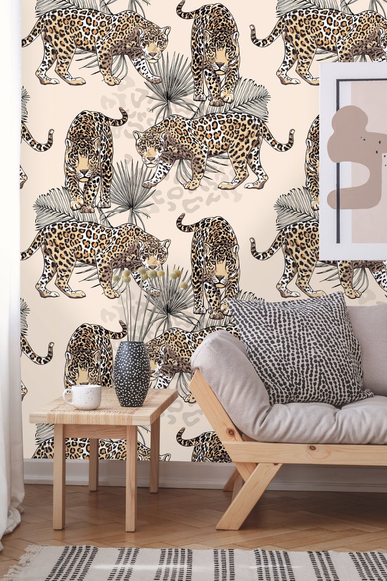 Removable Wallpaper Peel and Stick Leopards Wallpaper Self Etsy
