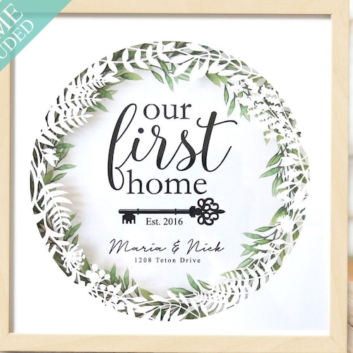 New Home Gift Our First Home First Home Personalised House Warming Gift Print 