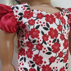 Red Floral 18 inch doll 2 Piece Pants Outfit-621. image 2