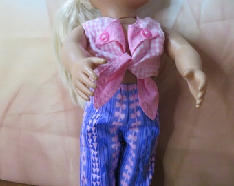 Doll 1970s Shirt Top & Belle Bottom Pants-395