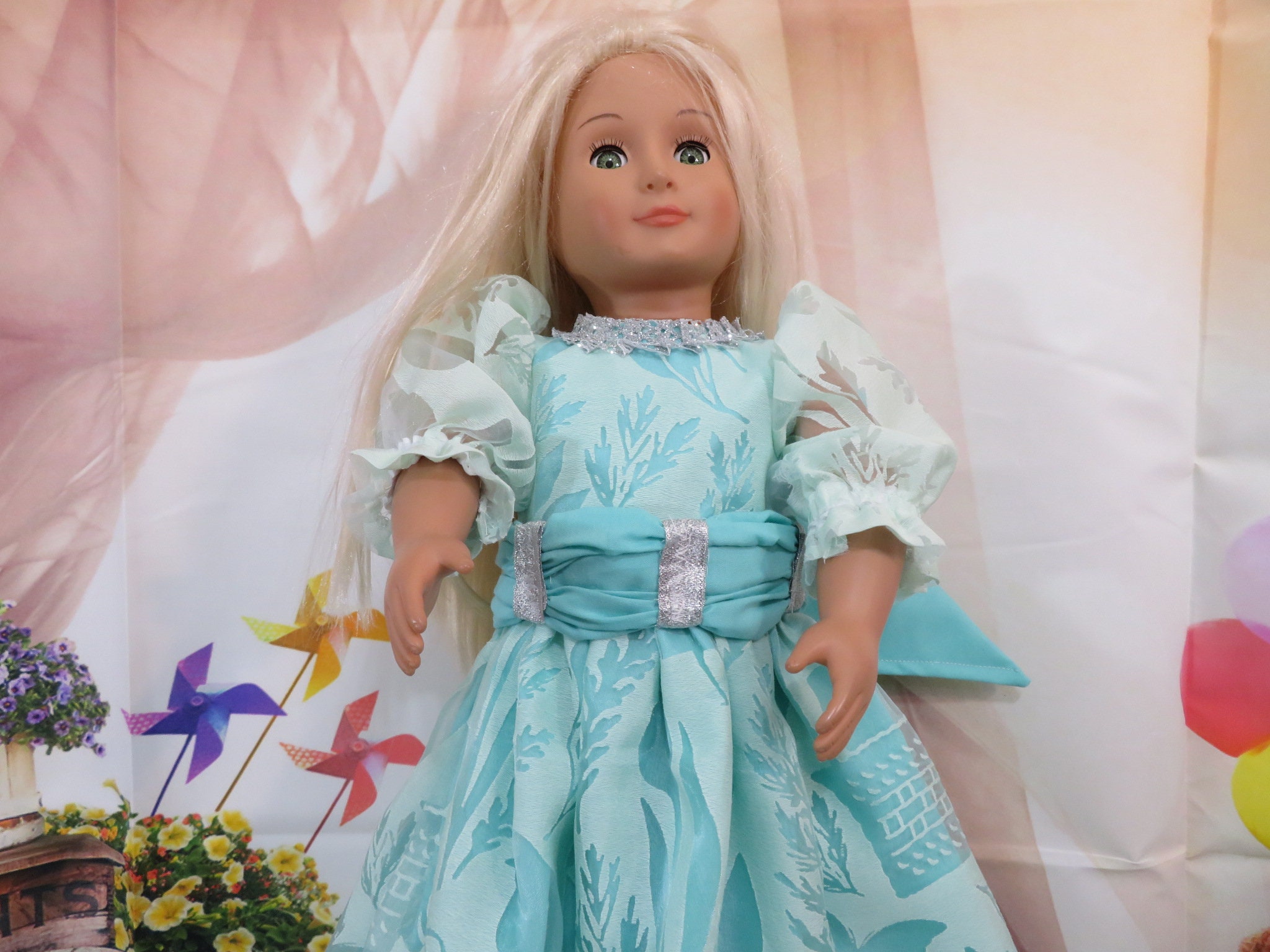 4. "Aqua" 18 inch doll with blue hair - wide 5