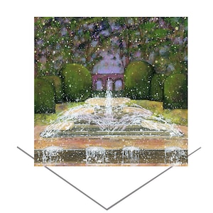 The Grand Cascade at The Alnwick Garden Wenskaart-Northumberland England-Fine Art Card-lege notitiekaart-verjaardagskaart-elke gelegenheidskaart