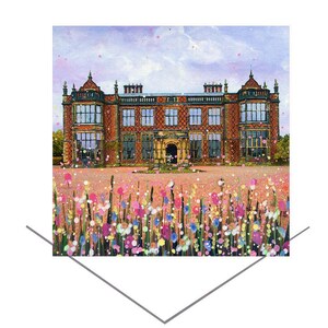 Arley Hall & Gardens Greeting Card-Birthday Card-Original Art Gift Card-Anniversary Card-Country House Art Card-Floral Art Card-Cheerful Art