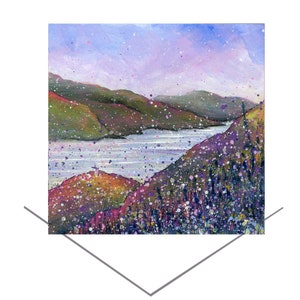 Loch Lomond, Schotland kunstgroetkaart- Loch Lomond and the Trossachs Art Card- Lakeside Card-verjaardagskaart-Schotse kunst cadeaukaart