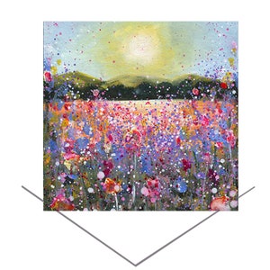 Biglietto di auguri Sunrise-Biglietto Morning Glory-Biglietto di auguri creato da un'opera d'arte originale-Biglietto d'artista-Biglietto di compleanno-Biglietto regalo-Biglietto con nota vuota-