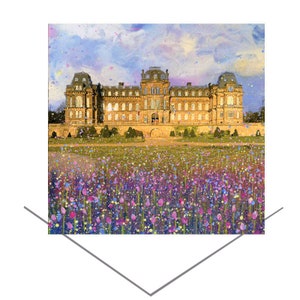 Cartão de felicitações do Museu Bowes - Durham Inglaterra - Cartão de nota em branco - Cartão de aniversário - Presente de arte original - Cartão do edifício histórico do Reino Unido
