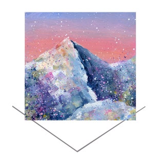 Ben Nevis-wenskaart-Hooglanden, Schotland-blanco notitiekaart-verjaardagskaart-cadeau-bergkaart-zonsondergang berg kunstkaart-pastel berghelling