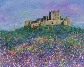 Bamburgh Castle A4 size print - Northumberland Mounted Print -Ready for Framing  - Signed and Titled By Artist - North East England