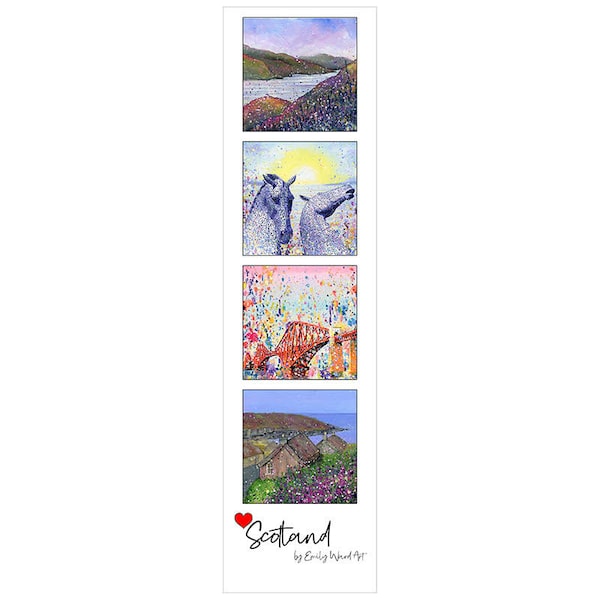 BookMark- Scotland art-For Book Lovers-reading - Gift-Loch Lomond-The Kelpies-Forth Bridge-Isle of Lewis- locally made- from original art