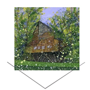 The Treehouse at Alnwick Garden Grußkarte-Northumberland England-Blanko-Karte-Geburtstagskarte-Original Kunst-Geschenkkarte-Northumberland Art