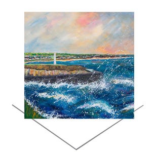 Tarjeta de felicitación de Seaburn - Tarjeta de cumpleaños - Tarjeta de regalo con arte original - Tarjeta de aniversario - Tarjeta con arte costero - Tarjeta para cualquier ocasión - Arte alegre - Arte costero