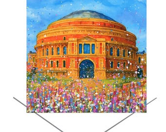 Biglietto d'auguri della Royal Albert Hall - Biglietto vuoto - Biglietto d'arte originale - Biglietto di compleanno - Concert Hall Kensington, Londra - Regalo d'arte