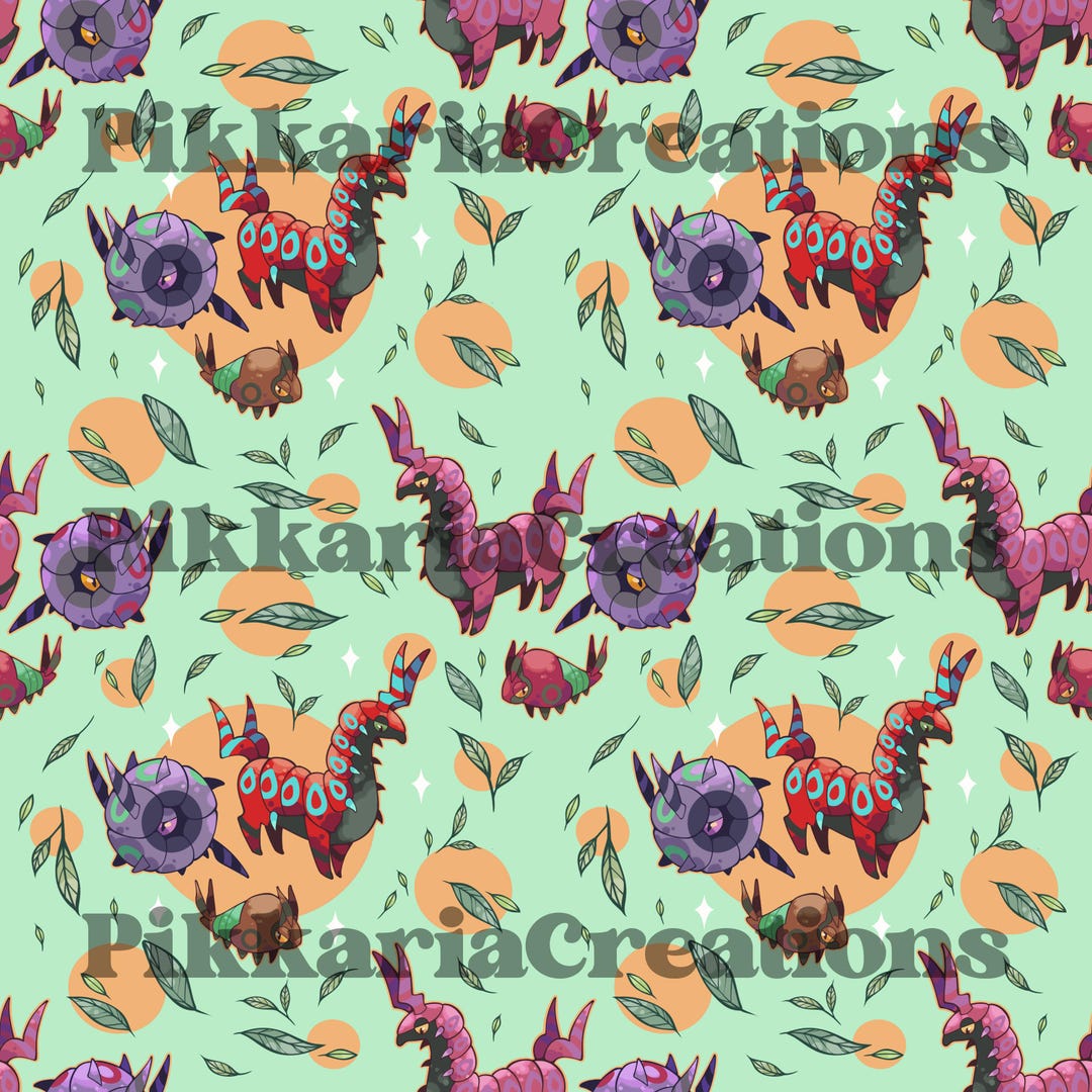 Bug Pokemon Pattern Best Bugs Seamless Pattern - Etsy