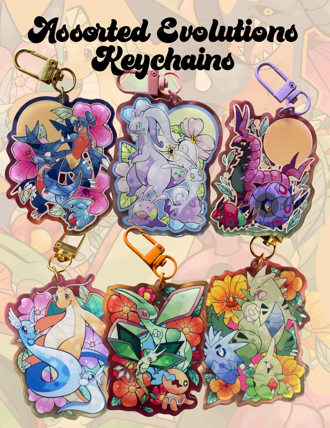 Assorted Evolution Keychains - Etsy